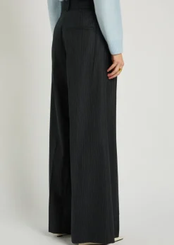 Lou pinstriped wide-leg trousers