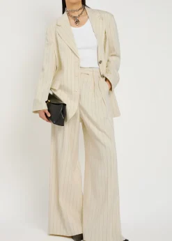 Lou pinstriped wide-leg trousers