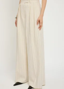 Lou pinstriped wide-leg trousers