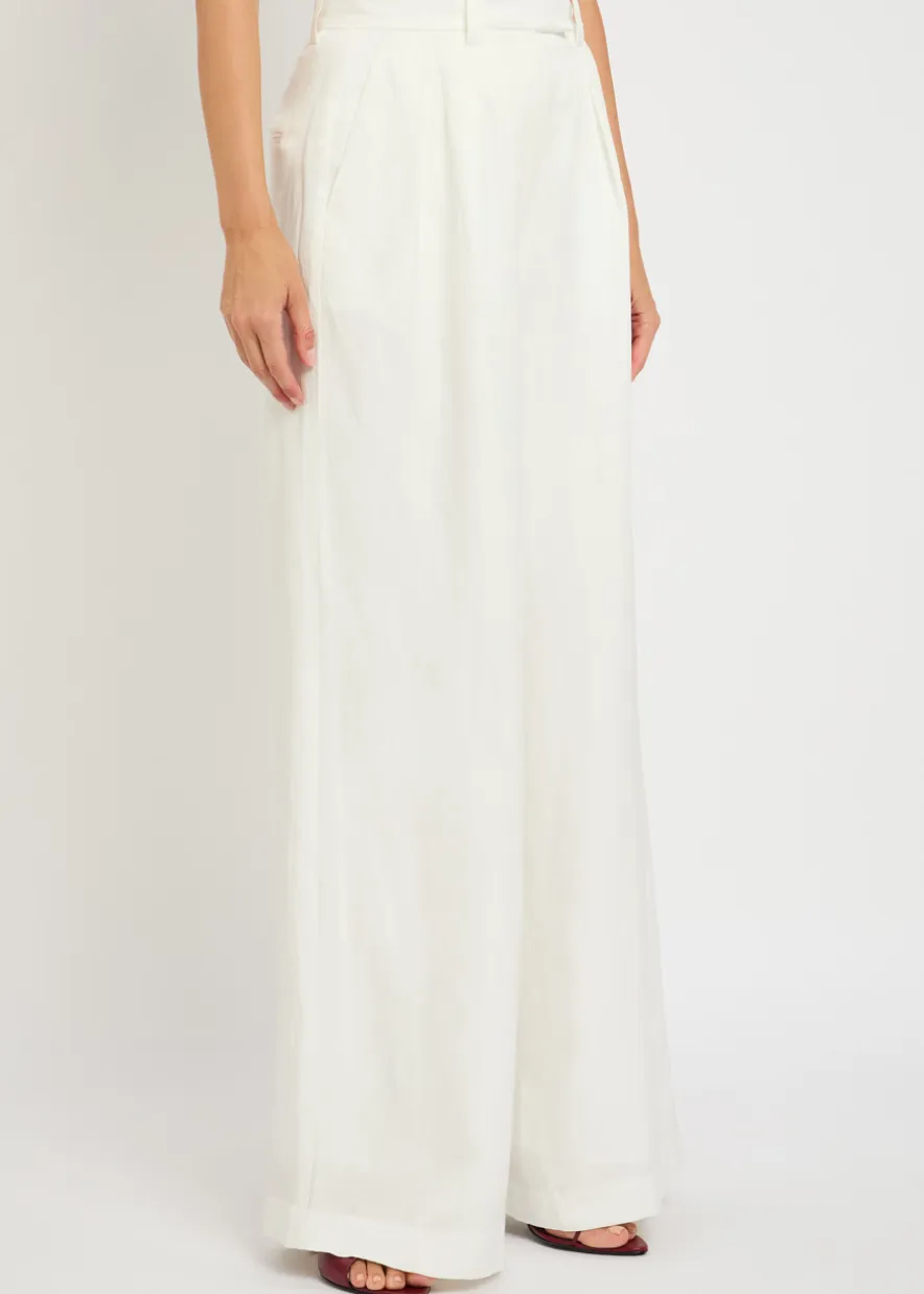 Lou pleated satin trousers
