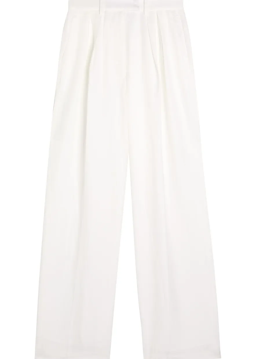 Lou pleated satin trousers