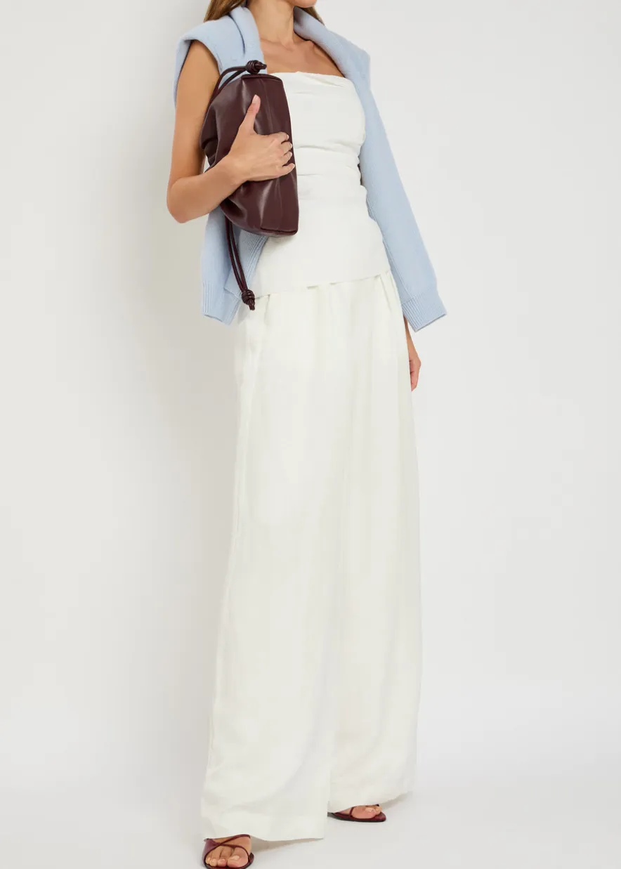 Lou pleated satin trousers