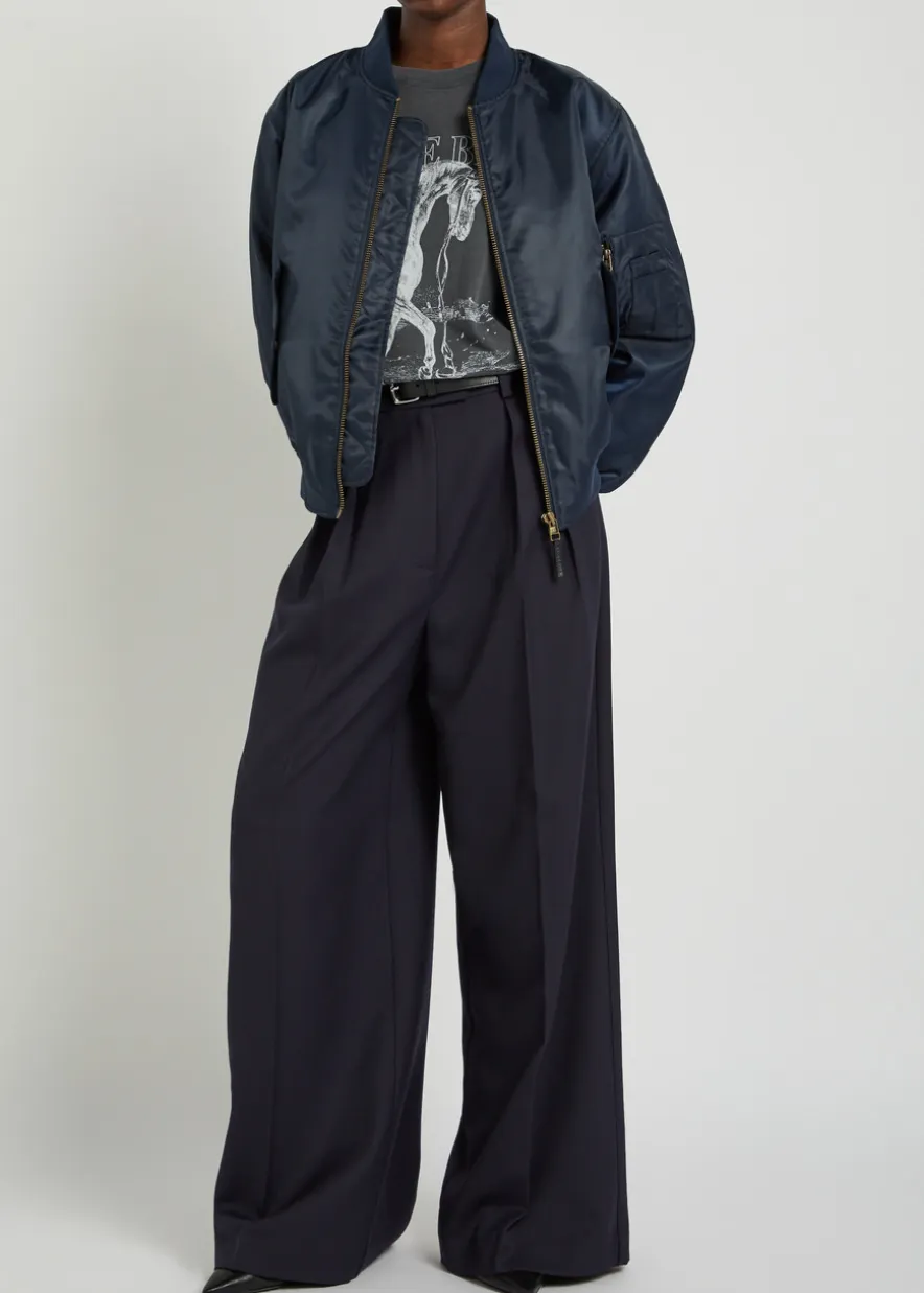Lou wide-leg woven trousers