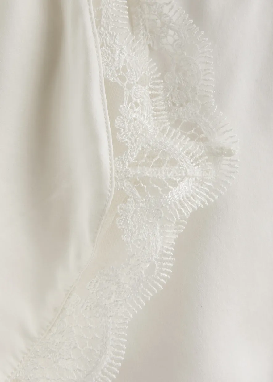 Love Me lace-trim silk-satin pyjama shorts