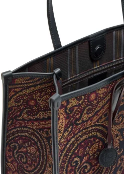 Lovetrotter large paisley-jacquard leather tote