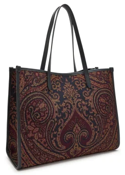 Lovetrotter large paisley-jacquard leather tote