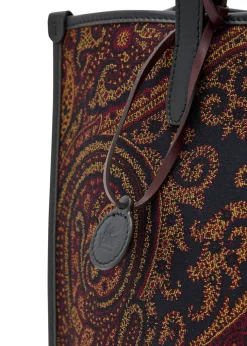 Lovetrotter large paisley-jacquard leather tote