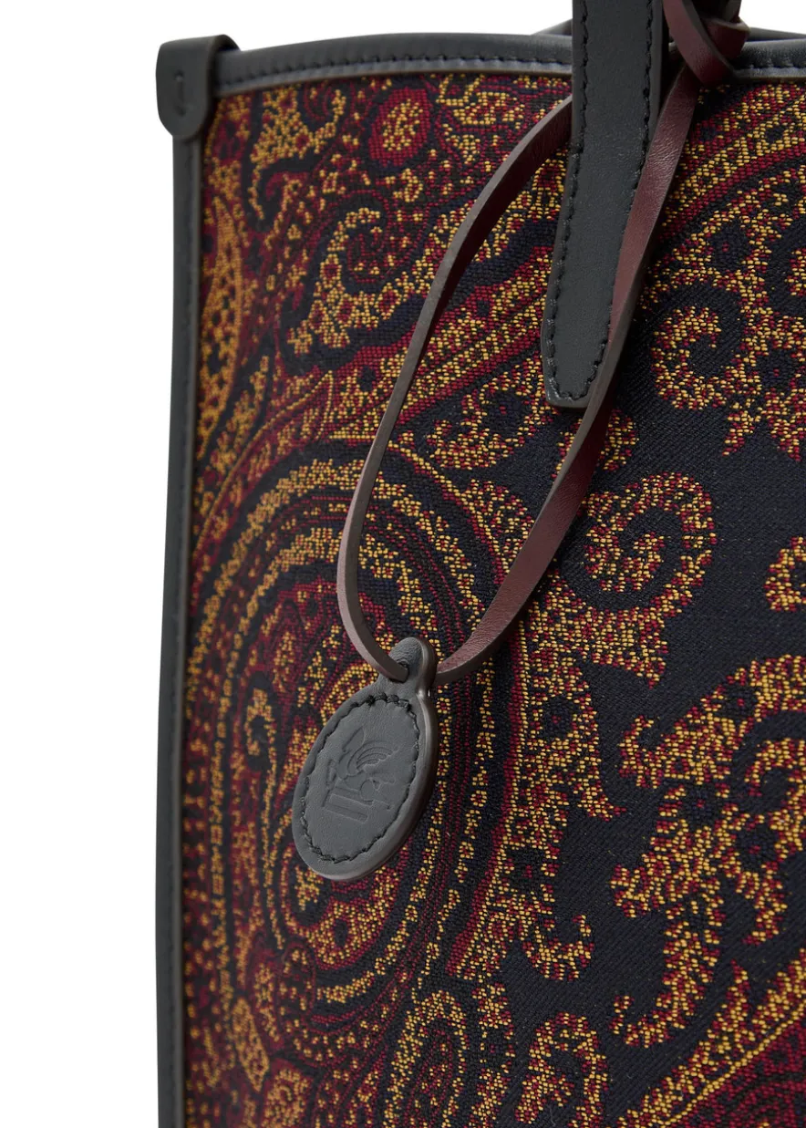 Lovetrotter large paisley-jacquard leather tote