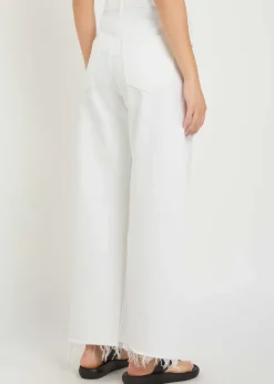 Low Curve frayed barrel-leg jeans
