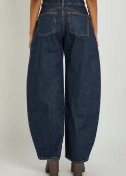 Low Round barrel-leg denim jeans