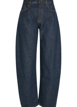 Low Round barrel-leg denim jeans