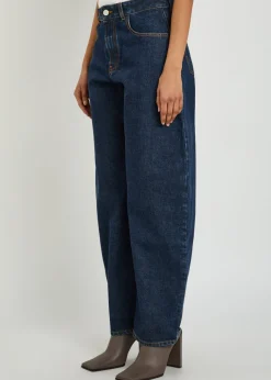 Low Round barrel-leg denim jeans
