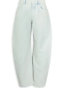 Low Round barrel-leg jeans