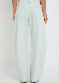 Low Round barrel-leg jeans
