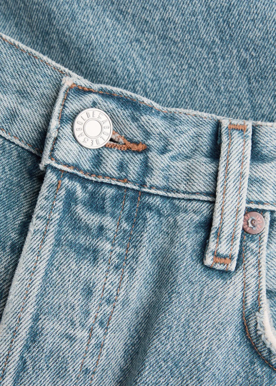 Low Slung Baggy distressed wide-leg jeans