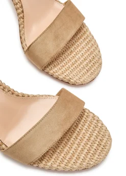 Luana 90 raffia and suede sandals