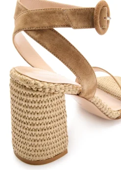 Luana 90 raffia and suede sandals