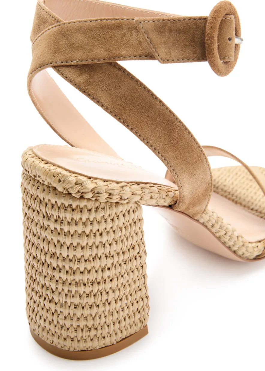 Luana 90 raffia and suede sandals