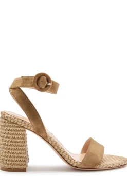 Luana 90 raffia and suede sandals