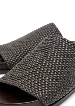 Luca woven leather sliders