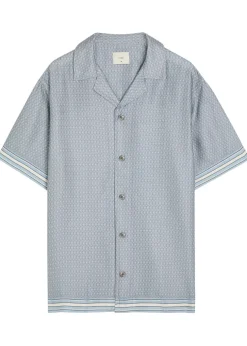 Lucena printed satin-twill shirt