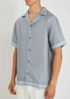 Lucena printed satin-twill shirt
