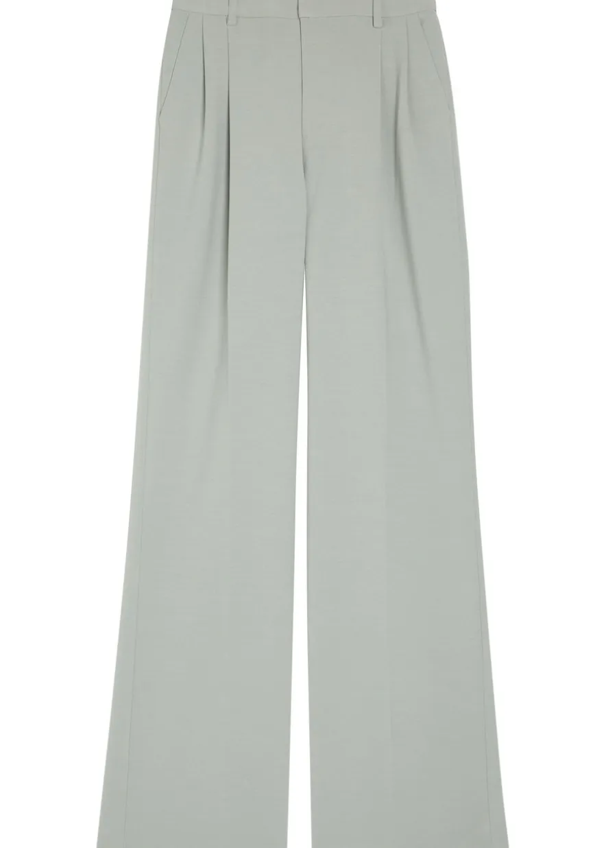 Lucian pleated wide-leg woven trousers