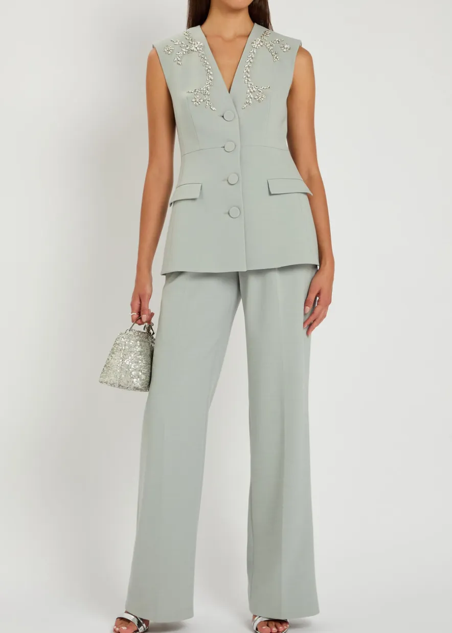Lucian pleated wide-leg woven trousers