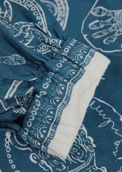 Lucky printed linen midi dress