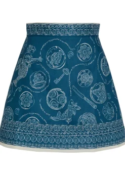 Lucky printed linen mini skirt
