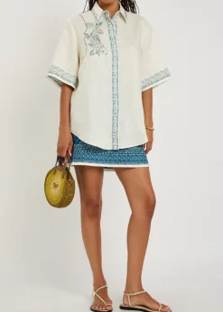 Lucky printed linen shirt