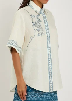 Lucky printed linen shirt