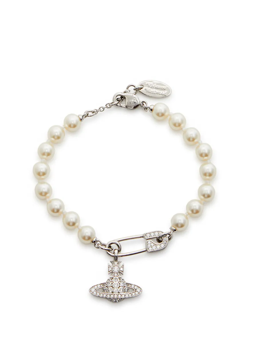 Lucrece embellished faux pearl bracelet