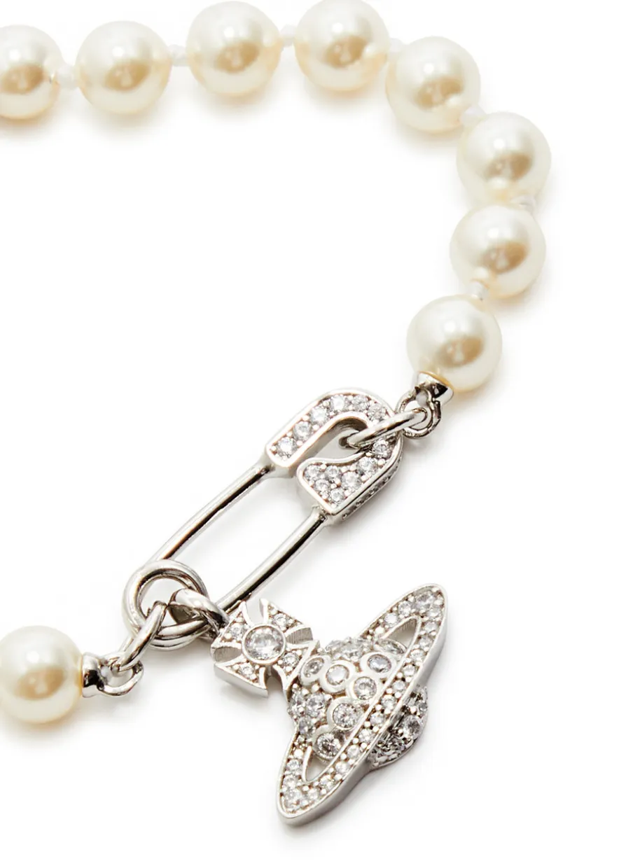 Lucrece embellished faux pearl bracelet