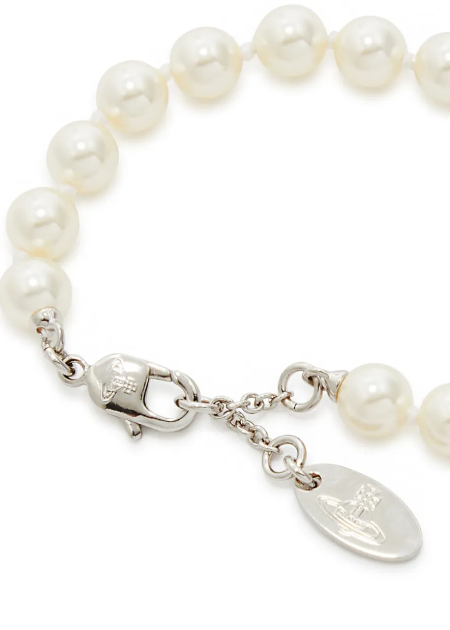 Lucrece embellished faux pearl bracelet