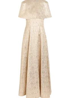 Lucretia floral-jacquard cloqué gown