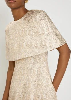 Lucretia floral-jacquard cloqué gown