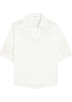 Lucy floral cut-out denim top