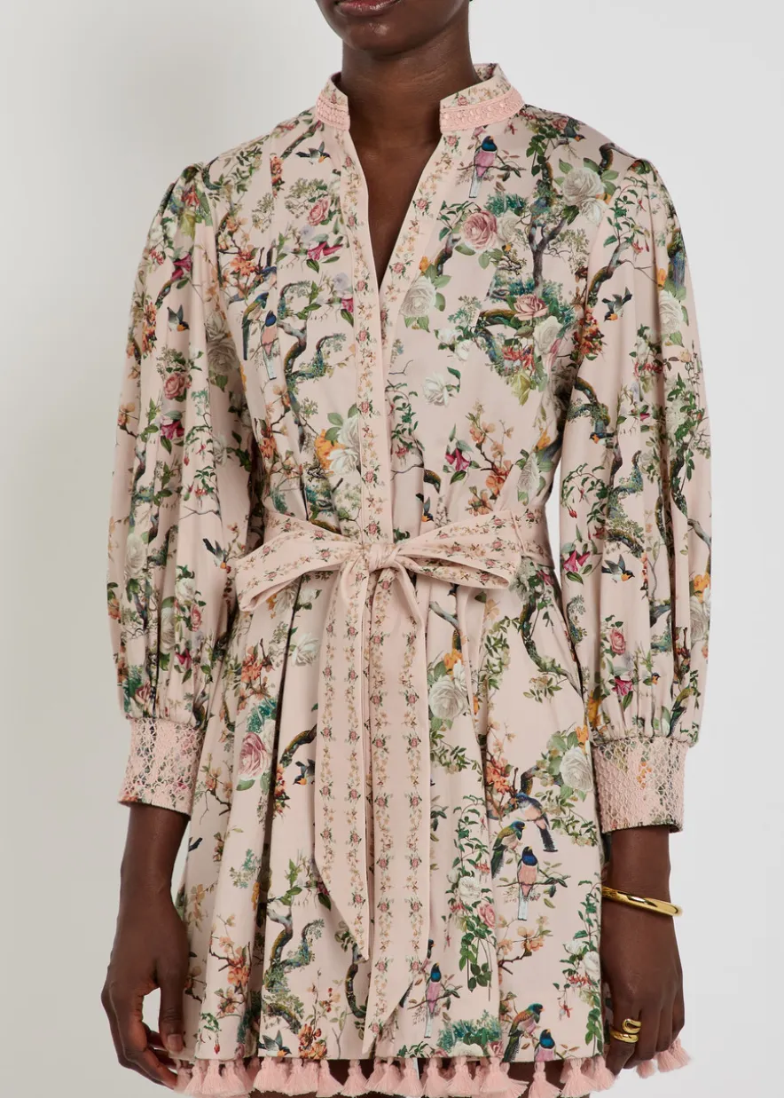 Lucy floral-print stretch-cotton mini shirt dress