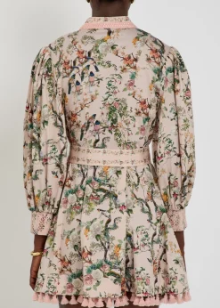 Lucy floral-print stretch-cotton mini shirt dress