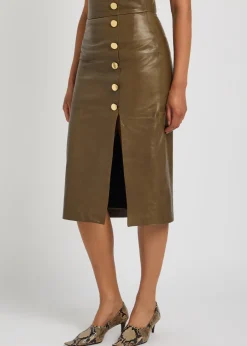 Lucy leather midi skirt