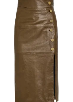Lucy leather midi skirt