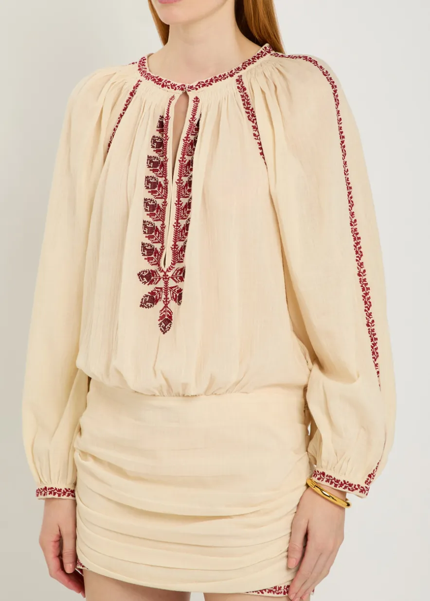 Ludy embroidered cotton mini dress
