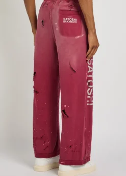 Luke printed distressed cotton sweatpants