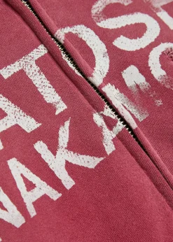 Luke printed hooded distressed cotton sweatshirt