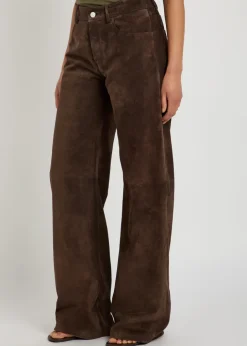 Luke wide-leg suede trousers