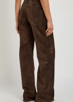 Luke wide-leg suede trousers