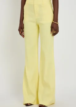 Lula flared-leg linen-blend trousers