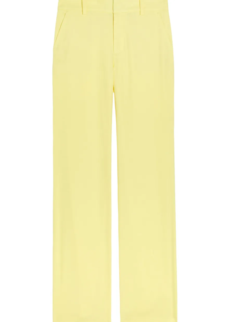 Lula flared-leg linen-blend trousers