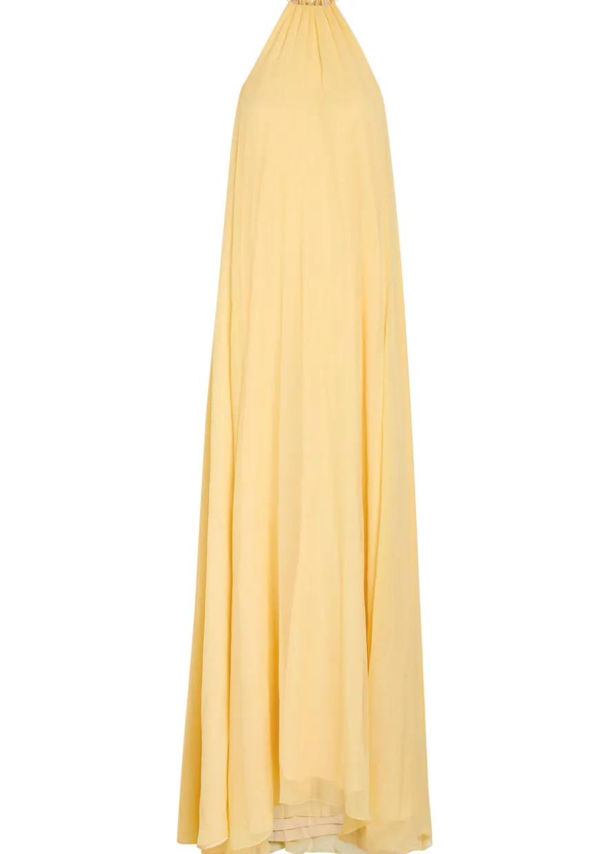Luna draped silk-georgette maxi dress